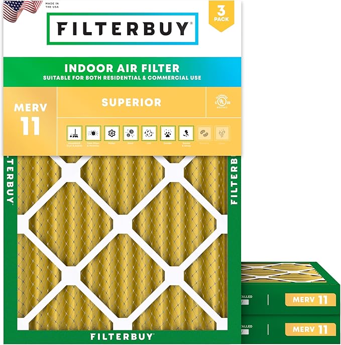 Filterbuy 30x32x2 Air Filter MERV 11 Superior Pet & Allergy Defense, by Filterbuy