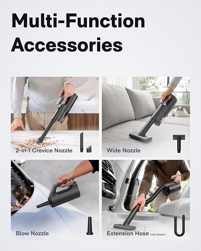HOTO BlowVac™ Handheld Vacuum Cordless, Car Vacuum Cleaner - Image 3