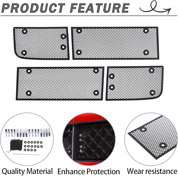 Lcojicep 4PCS Front Grill Mesh Grille Guard Compatible - Image 4