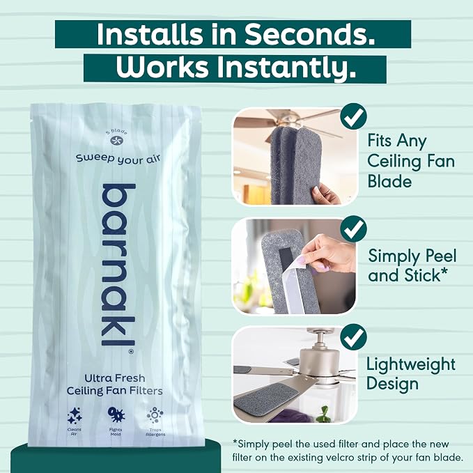Barnakl Ultra Fresh Ceiling Fan Filters | Made - Image 3