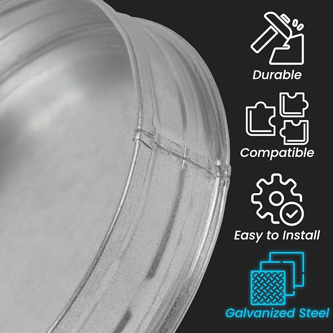 Repa Market 8 Inch Metal Tee Cap – Round Metal Duct Cap - Image 7
