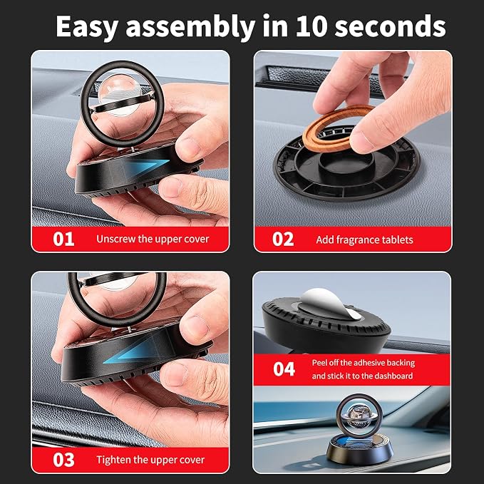 Kwak’s Solar-Powered Rotating Car Aromatherapy Auto-Spinning Ornament - Image 9