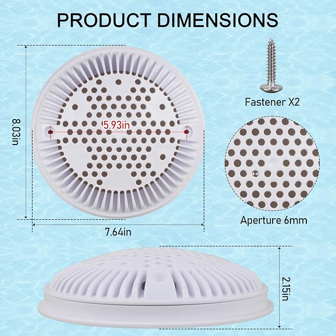 WG1048E Pool Suction Cover for Hayward Suction and Dual Suction Outlet，（Top - Image 2