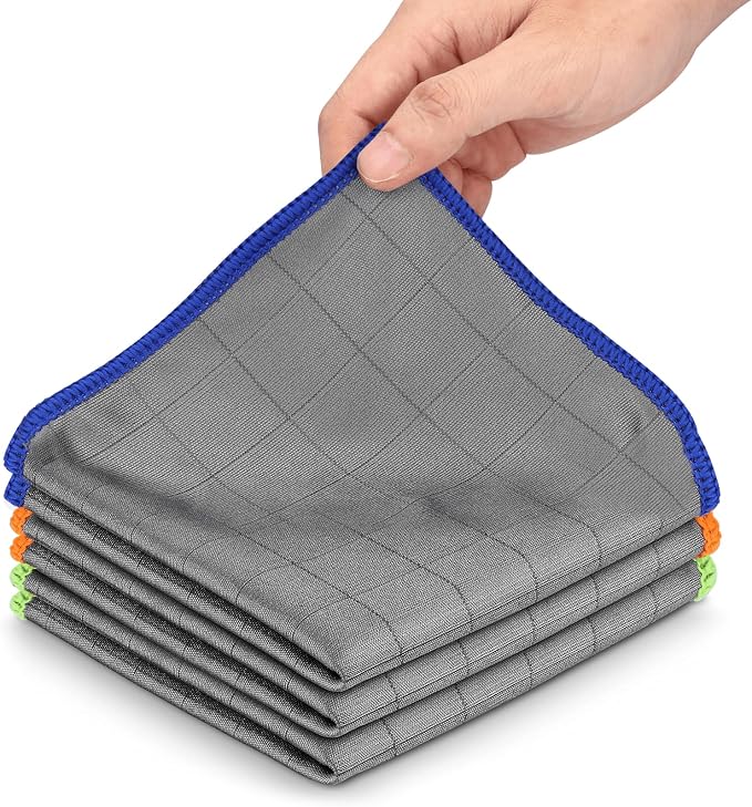 XANGNIER Microfiber Glass Cleaning Cloths, 3 Pack Streak Free Miracle Cleaning by XANGNIER