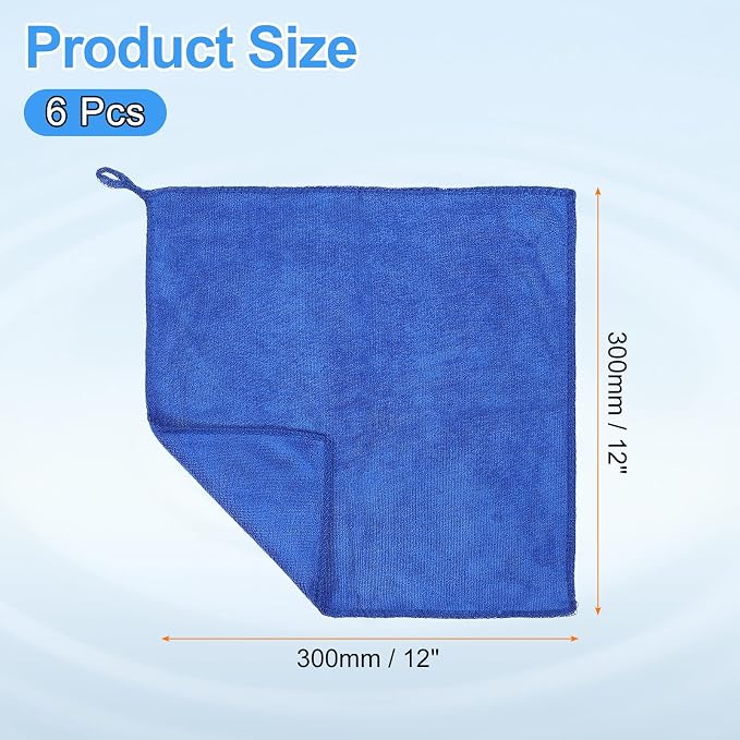 HARFINGTON 6 Pack Microfiber Cleaning Cloth, Sapphire Blue - Image 2
