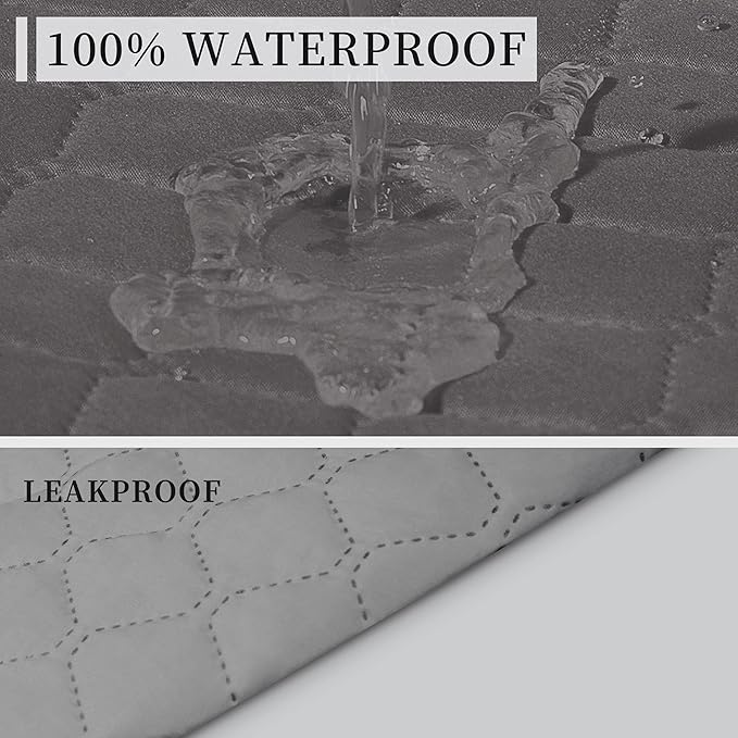ISSUNTEX Double Protection 100% Waterproof Sofa Covers for Living Room, Reversible Couch Covers for 3 Cushion Couch Sofa, Furniture Protector Sofa Cover for Pets (X Large, Gray/Light Gray)