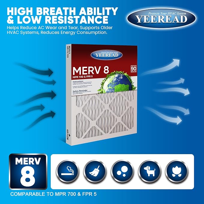 14x25x1 MERV 8 Air Filters 6-Pack, Actual Size 13.7" x 24.7" x 0.75" – - Image 5