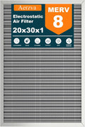 20x30x1 Reusable Air Filter, MERV 8, Permanent Electrostatic Air Filter by Aerzva