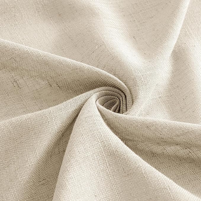 MIULEE Linen Curtains 84 Inch Length 2 Panels for Bedroom Living Room, Soft Thick Linen Textured Back Tab Window Drapes Semi Sheer Light Filtering Rod Pocket Modern Farmhouse Decor