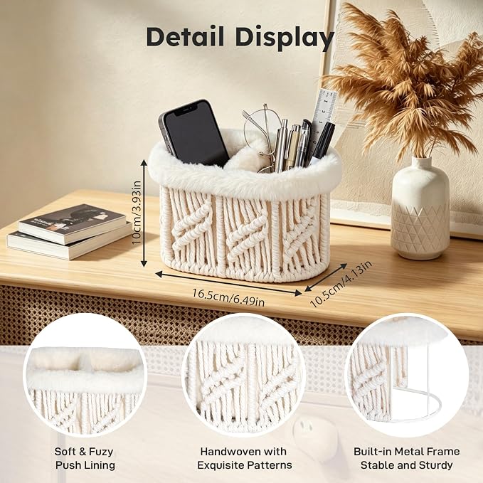 Remote Control Holder, Plush Lined TV Remoter Holder Caddy, Nightstand Desk - Image 3
