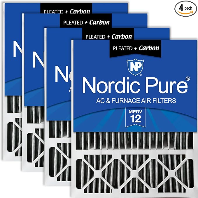 Nordic Pure 20x25x5 Honeywell Replacement Air Filters MERV 12 Plus Carbon 4 Pack by NordicPure