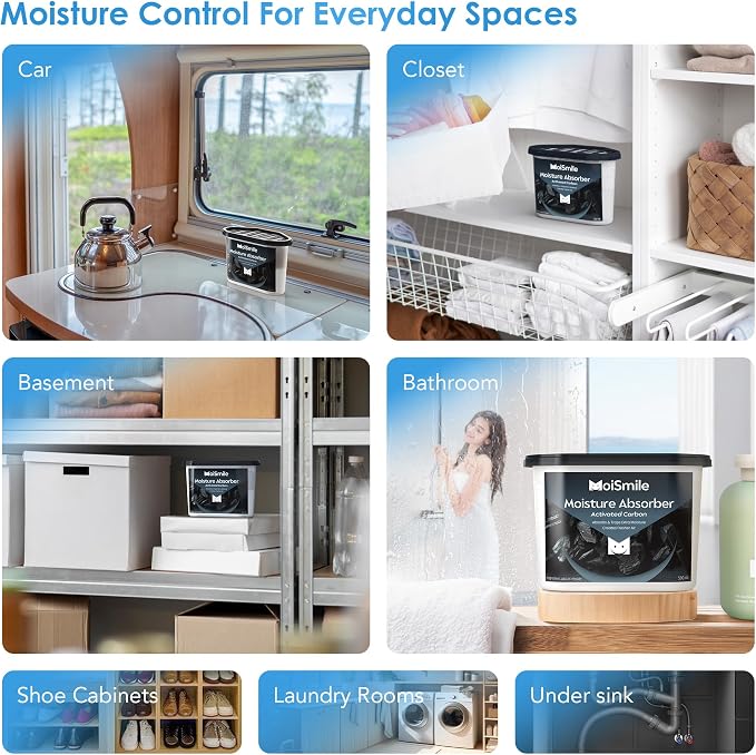 Moisture Absorbers with Activated Charcoal, Humidity Control & Air Deodorizing - Image 8