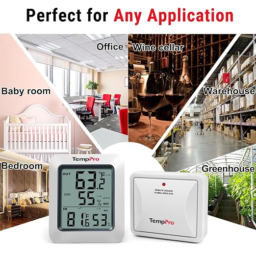 TempPro TP60 Wireless Indoor Outdoor Thermometer Hygrometer - Image 7