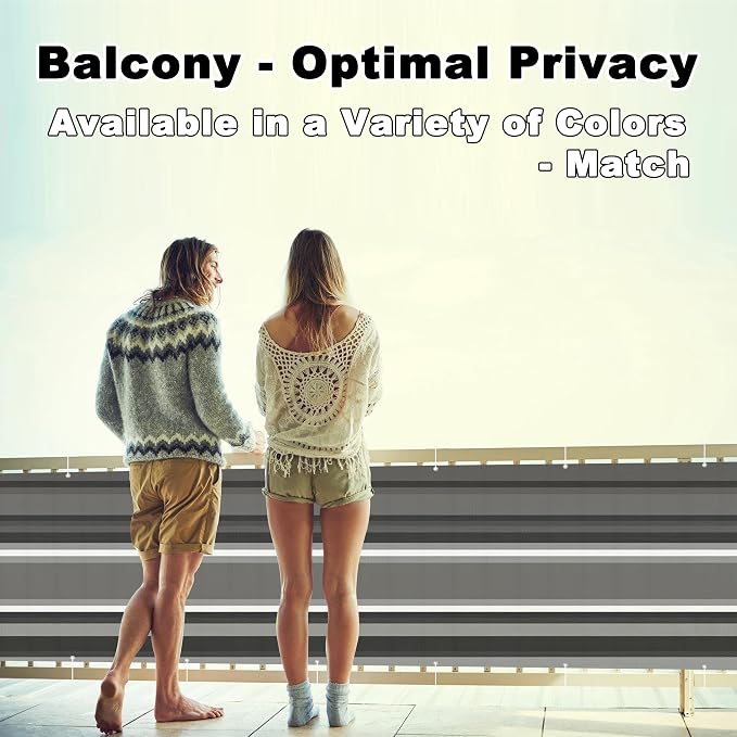 Balcony Privacy Screen 3.6' x 65.6' UV Protection Weather-Resistant Privacy - Image 2