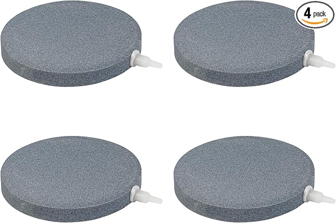 AQUANEAT 4.8 inch Air Stone Disc, 4 Packs, Aerator Bubble Diffuser, Air Pump by Aquaneat