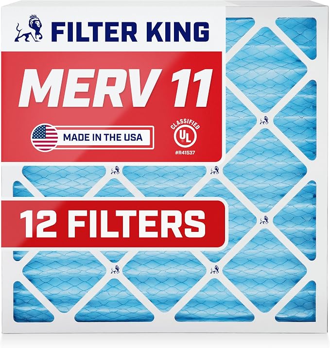 Filter King 17.25x17.25x1 Air Filter | 12-PACK | MERV 11 HVAC Pleated A/C by FilterKing