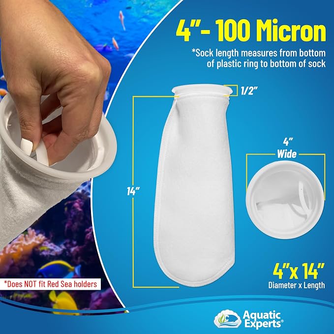 Aquatic Experts 4 inch Ring 100 Micron Felt Filter Sock - Image 6
