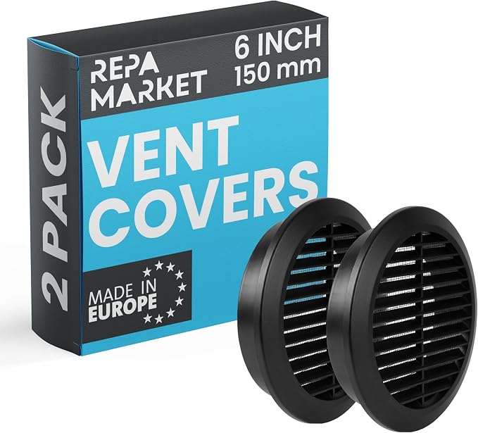 Repa Market 6 Inch Black Round Air Vent Cover by RepaMarket