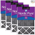 Nordic Pure 16x25x5 Pleated MERV 8 Plus Carbon Air Filters 4 Pack | Actual by NordicPure