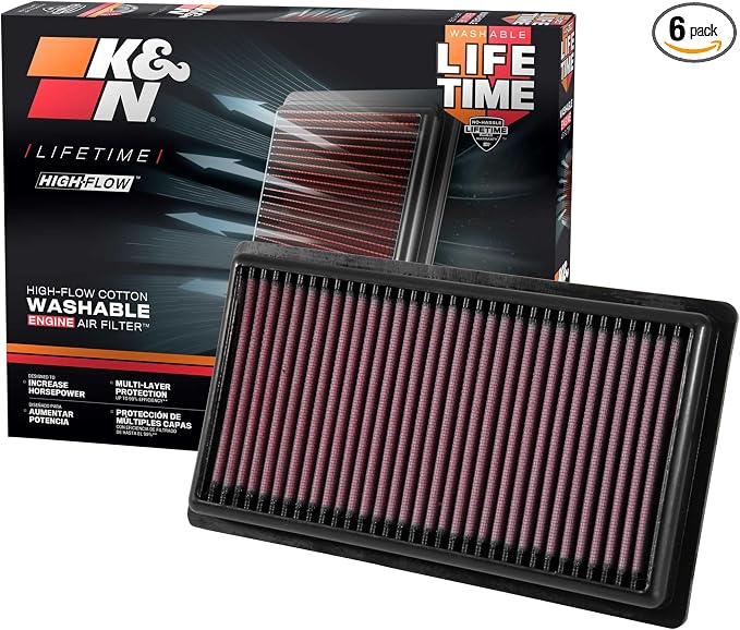 K&N High-Flow Original Lifetime Engine Air Filter: Increase Power: Premium by KNEngineeringInc