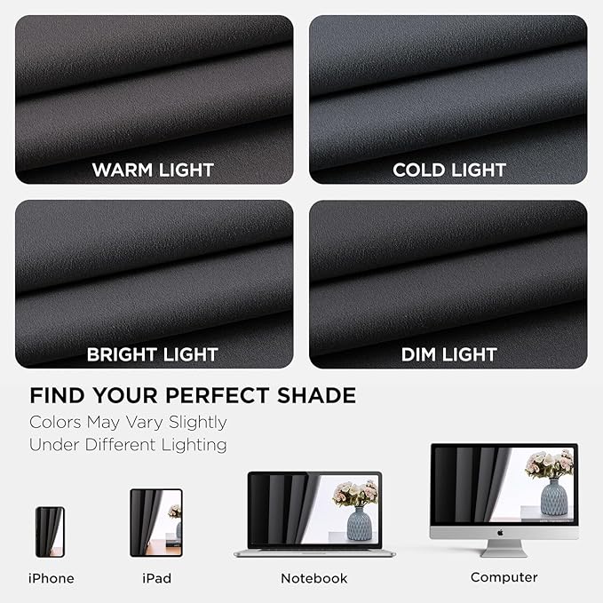 Joydeco Extra Long Curtains, Blackout Curtains 108 Inches Long 2 Panels Set, 108 Inch Curtains, Room Darkening Grommet Darpes for Living Room Bedroom Window (W52 x L108 Inch, Dark Grey)