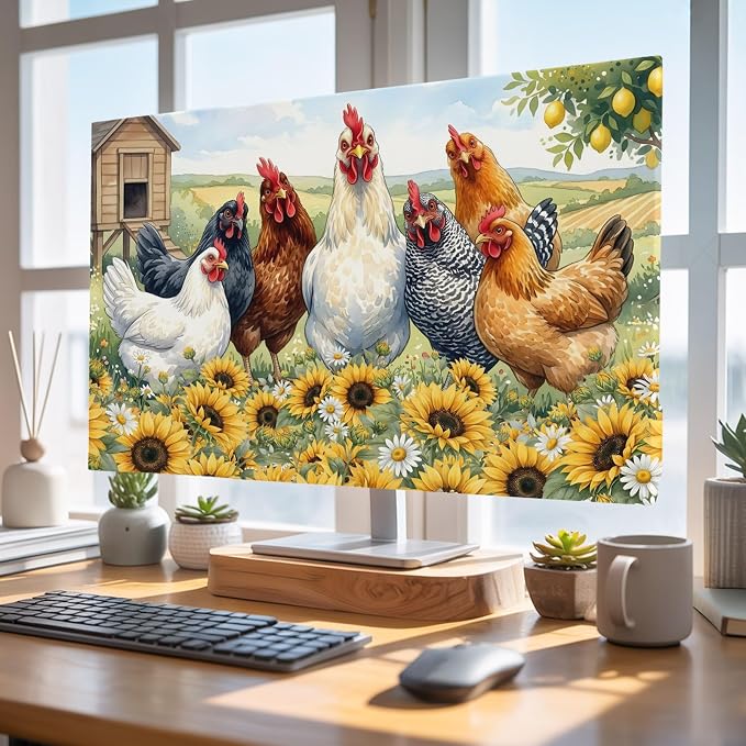 Farmhouse Animals Chickens Indoor TV Cover, Elastic TV Screen Protector - Image 5