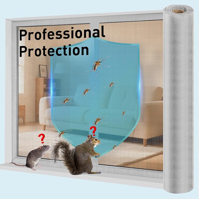 304 Stainless Steel Mesh Window Screen Roll, 47IN x 10FT Silver Metal Window - Image 5