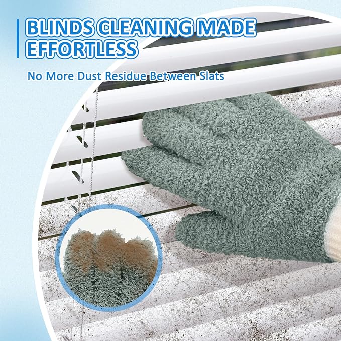 MIG4U Microfiber Dusting Gloves Washable Reusable Cleaning Mittens Gloves - Image 4