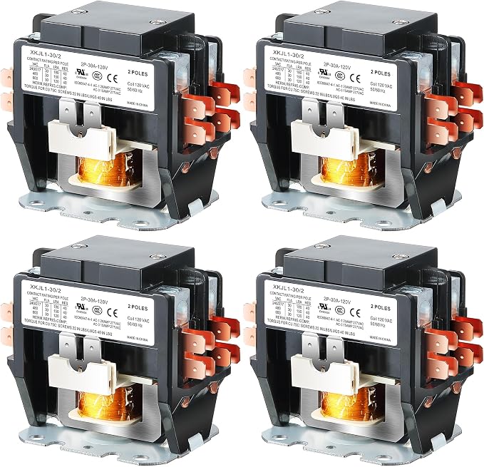 Dreyoo 2 Pack Carrier HVAC Motor Contactor, 120V 30 Amp Coil 2 Pole Replacement by Dreyoo