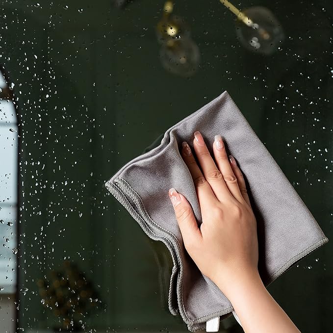 Puomue 6 Pack Microfiber Glass Cleaning Cloth, 16 Inch X 16 Inch, Lint Free - Image 4