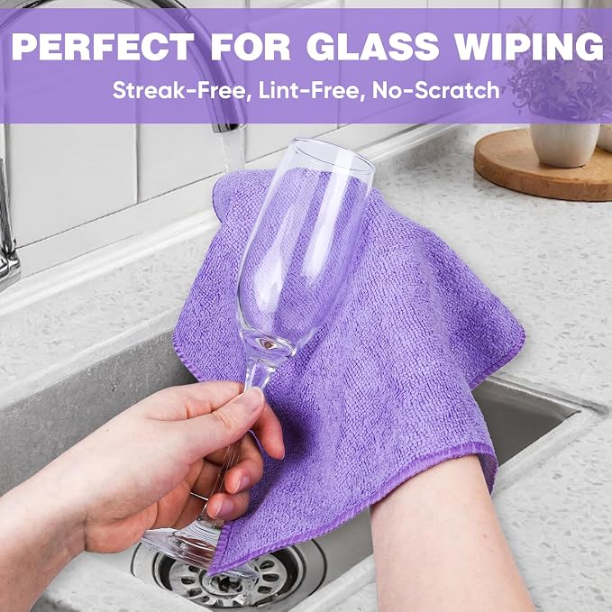 TEAWOO 10 Colors Microfiber Cleaning Cloths, 400 Pack Assorted Cleaning Rags - Image 4