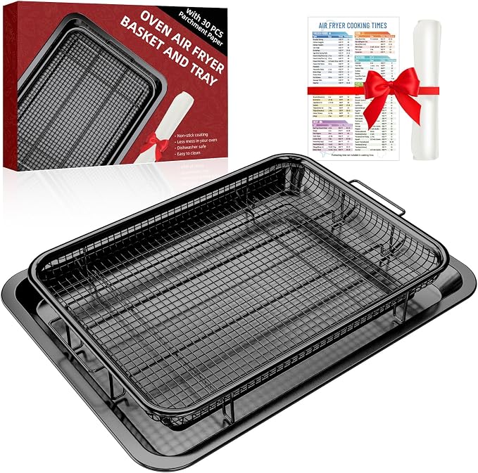 Air Fryer Pans for Oven, Oven Air Fryer Basket and Tray by MakeCookingMoreEasier