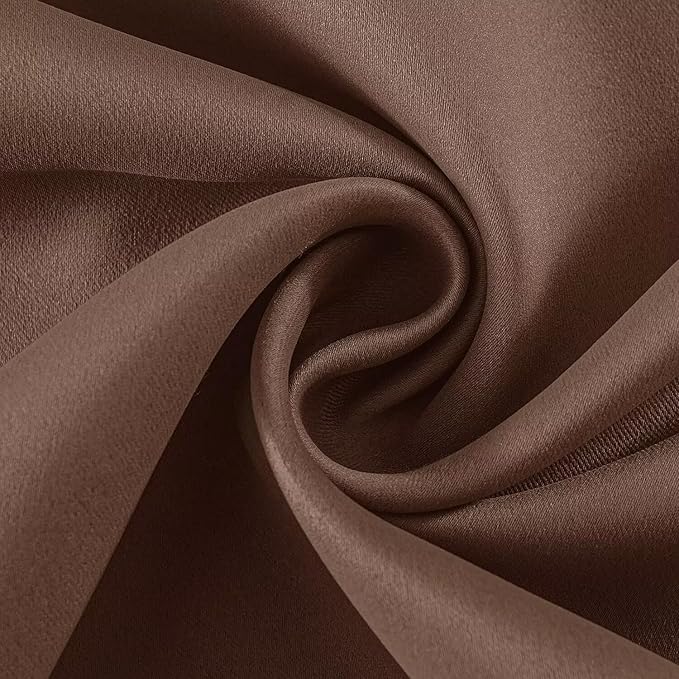 Joydeco Blackout Curtains 72 inches Long 2 Panels Set, Thermal Insulated Long Curtains & Drapes 2 Burg, Room Darkening Grommet Drapes for Bedroom Living Room Windows (W42 x L72 Inch, Brown)