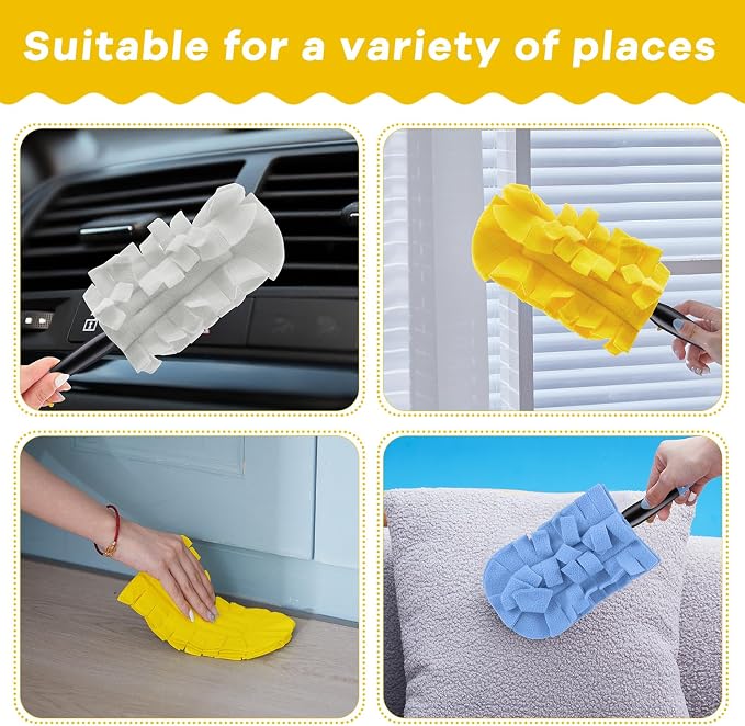 Zubebe 3 Pcs Duster Refill Reusable Fleece Duster Refills Feather Flat Dusters - Image 3