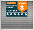 14x14x1 Reusable Air Filter, MERV 8, Permanent Electrostatic Air Filter by Aerzva
