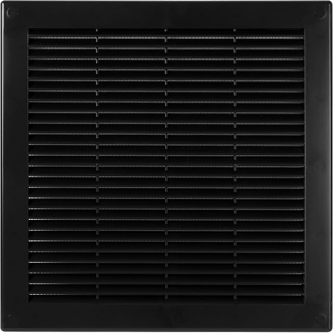 Awenta 10" x 10" Inch Square Plastic Black Ventilation Grille - Image 2