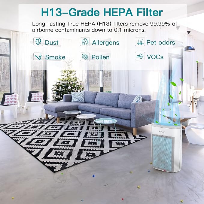 AIRTOK Air Purifier AP1002 Replacement Filter, H13 True HEPA - Image 6