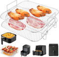 8 inch Square Air Fryer Rack, Lancisism 2 Layers Stainless Steel Dehydrator by Lancisism