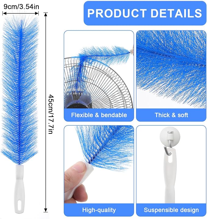 Yuanchu 2 Pcs Fan Cleaner Brushes, Bendable Fan Cleaning Brush Cobweb Duster - Image 3
