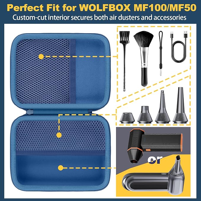 khanka Case for WOLFBOX MF100 Electric Air Duster, Hard Storage Compatible - Image 5