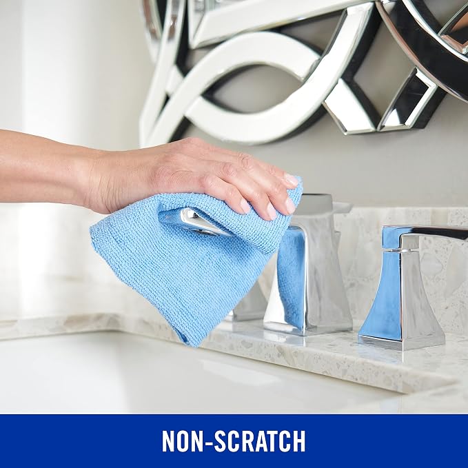 Quickie Microfiber Cleaning Cloth 14 x 14 Inches Blue Pack of 288 Washable and - Image 7