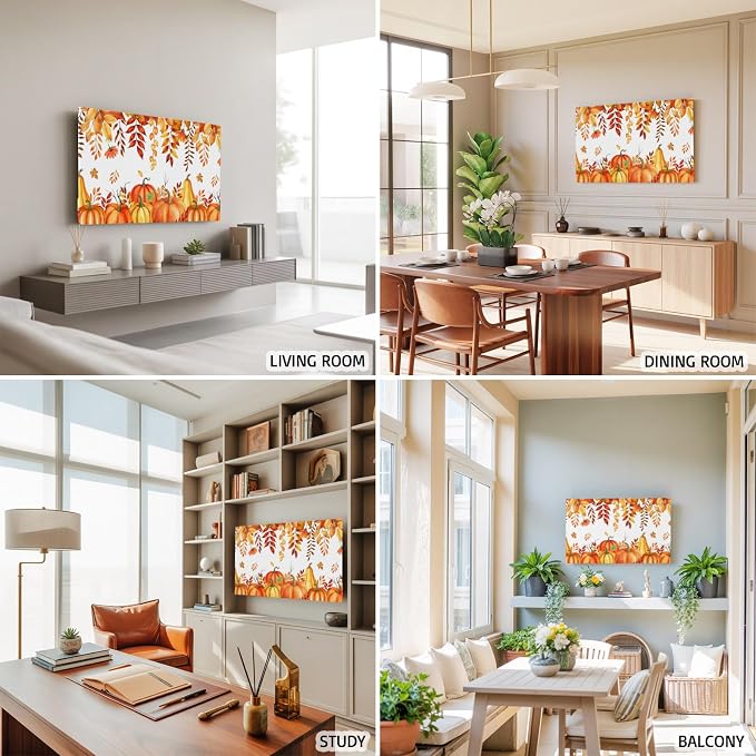 Thanksgiving Pumpkin Autumn Leaf Indoor TV Cover, Elastic TV Screen Protector - Image 5