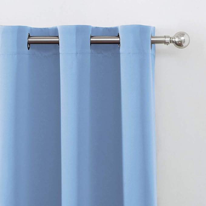LEMOMO Sky Blue Thermal Blackout Curtains/52 x 84 Inch/Set of 2 Panels Room Darkening Curtains