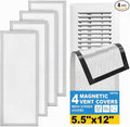 4 PCS White Magnetic Vent Covers-5.5x12 Magnetic Air Vent Covers by SAFETAO