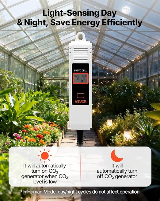 VEVOR Carbon Dioxide Detector, Dual Outlets CO2 Monitor, Day and Night - Image 4