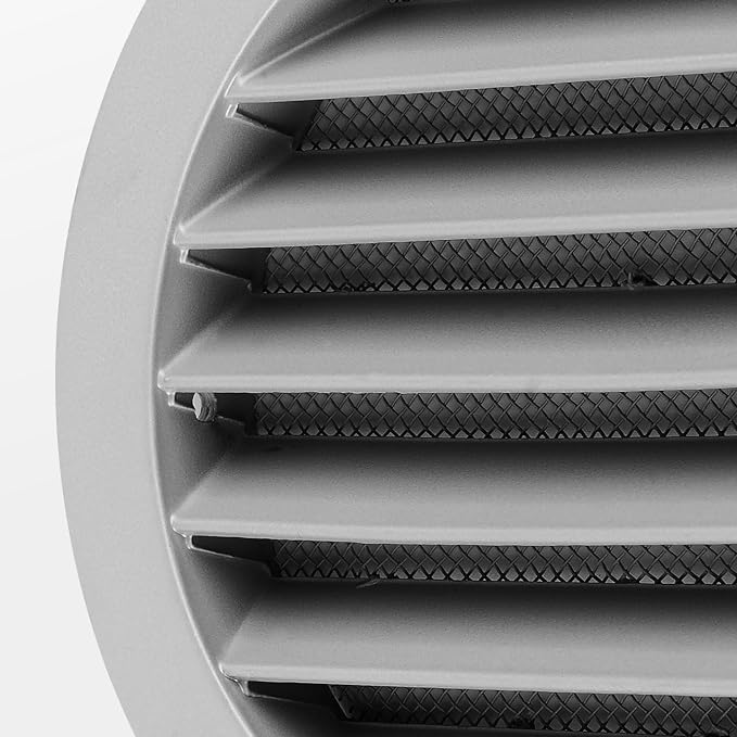 calimaero® WSGG 5" Inch Gray Round Metal Air Vent Grill Cover Flat Louver - Image 6