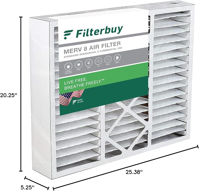Filterbuy 20x25x5 Air Filter MERV 8 Essential Dust & Allergy Defense, Pleated - Image 10