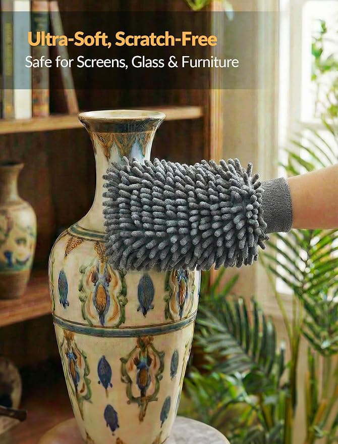 NiHome 4 Pairs Microfiber Cleaning Gloves, Dusting - Image 3