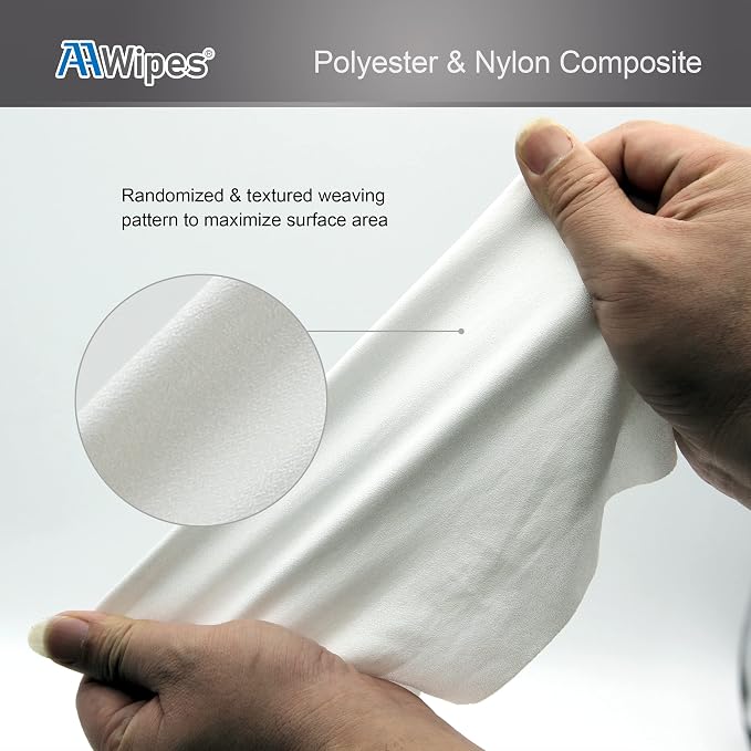 AAwipes Cleanroom Microfiber Wipes Mixed Weave Superfine 4"X4“ Lint Free Cloths - Image 3