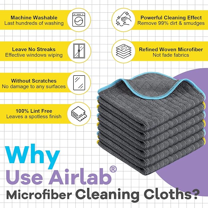 Airlab Glass Polishing Cloth Streak Free Miracle Cleaning Cloth Lint Free - Image 2
